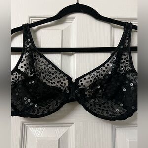 Victoria's Secret Black Sequin Embellished Bra